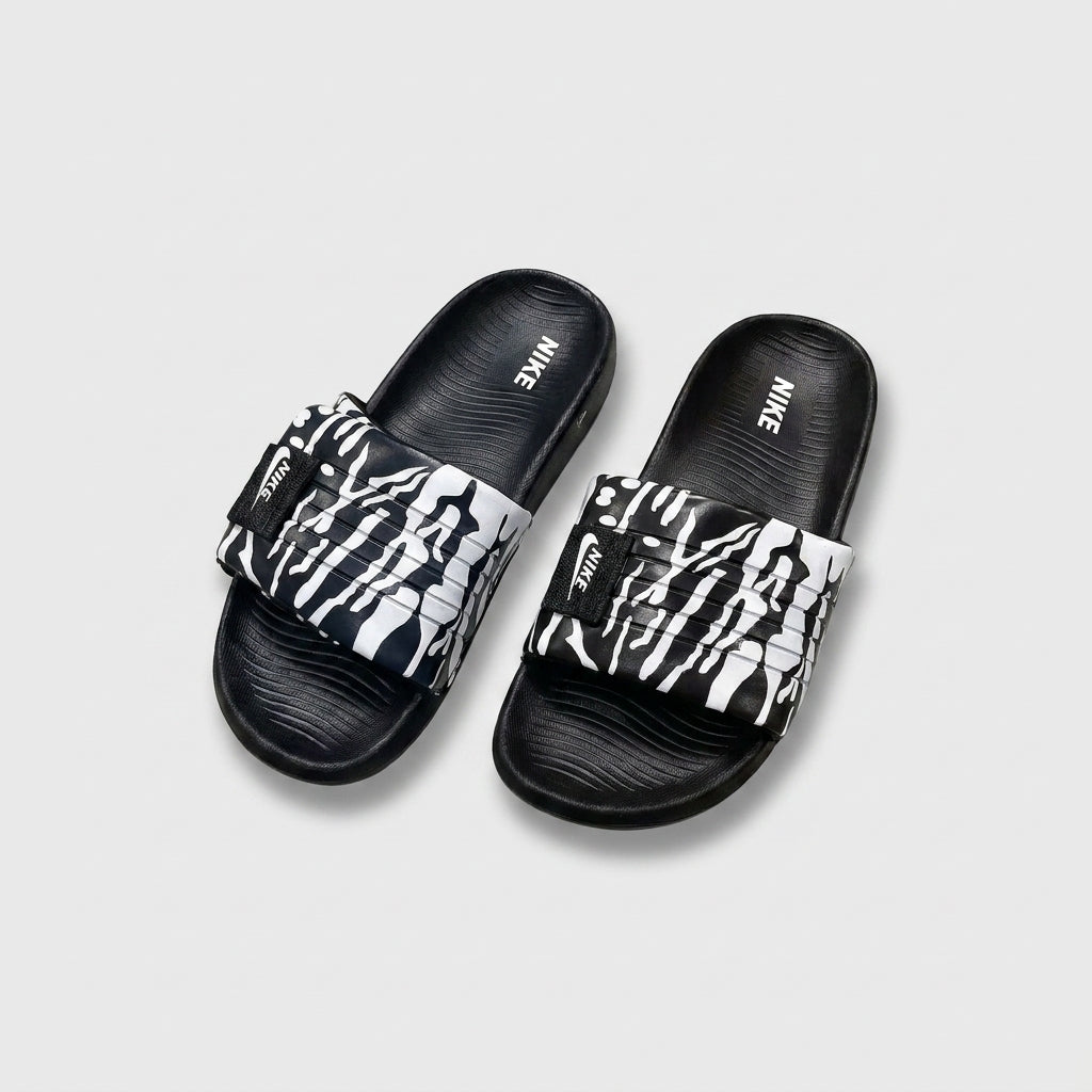 Zebra Nike Slides