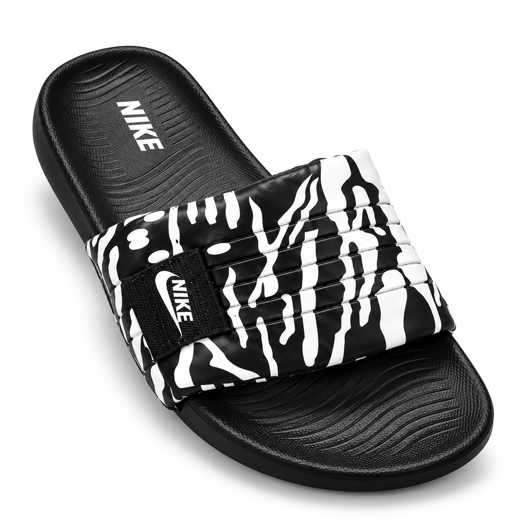 Zebra Nike Slides
