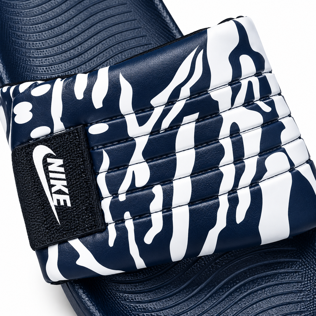 Zebra Nike Slides